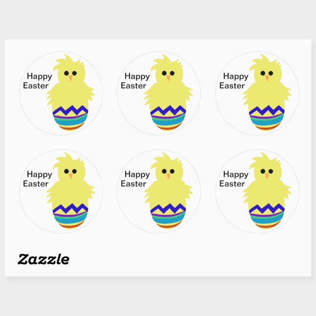 Colourful Chick Egg Easter Stickers (Sheet)