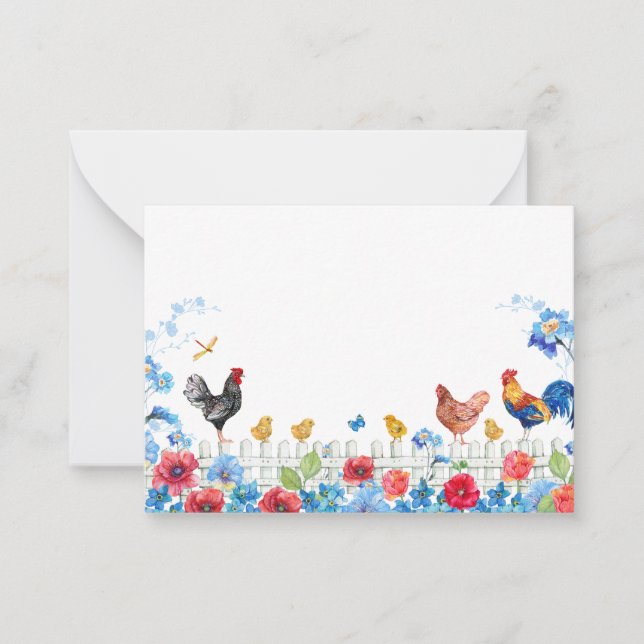 Colourful chick farm garden  card (Front)