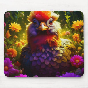 Colourful Chicken in Garden Patch Mouse Mat