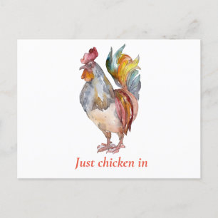 Colourful Chicken Watercolor Funny just chicken in Postcard