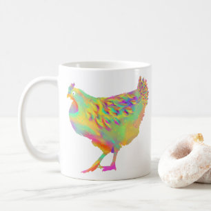 Colourful Chickens Cute Farm Animal Art Painting Coffee Mug
