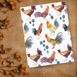 Colourful Chickens & Eggs Watercolor Pattern  Postcard<br><div class="desc">Enjoy this whimsical chickens and eggs pattern on this colourful card.
 
 You can always add your own text. Let me know if you'd like something custom made. 
 
 If you buy it,  thank you! Be sure to share a pic on Instagram of it in action and tag me @shoshannahscribbles :)</div>