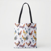 Colourful Chickens & Eggs Watercolor Pattern 