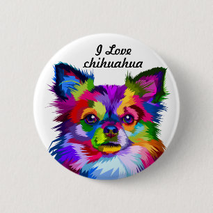 Colourful chihuahua dog - Button