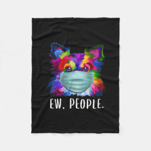 colourful chihuahua ew people dog wearing facemask fleece blanket