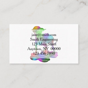 Colourful Chihuahua hamburger flying Business Card