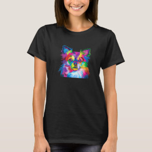 Colourful Chihuahua Long Hair Dog Pop Art Artisti T-Shirt