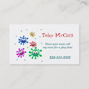 Colourful children calling card