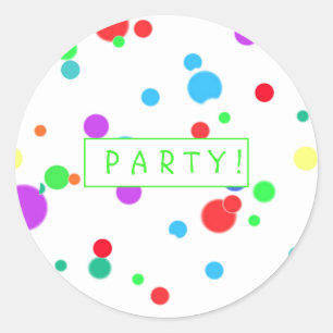 Colourful Children’s Birthday Party Classic Round Sticker