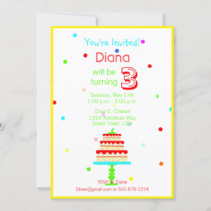 Colourful Children’s Birthday Party Invitation