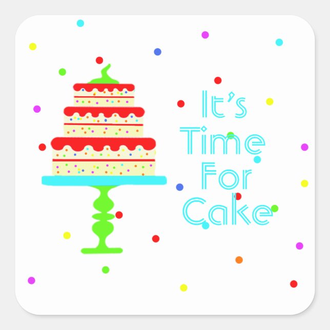 Colourful Children’s Birthday Party Square Sticker (Front)