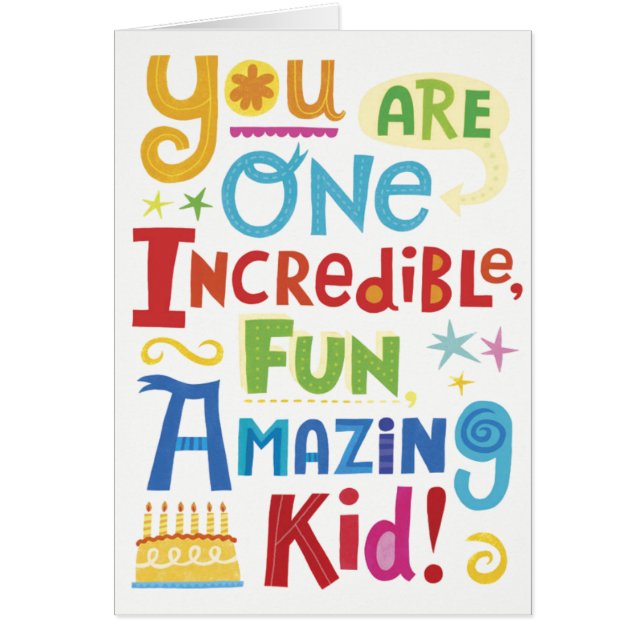 Colourful Childrens Birthday Card (Front)