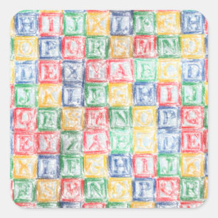 Colourful  Children's Blocks Square Sticker