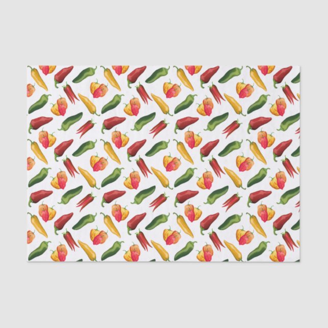 Colourful Chilli peppers Tissue Paper (Front)