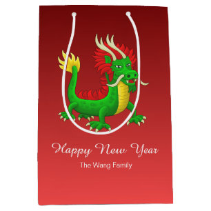 Colourful Chinese Dragon Medium Gift Bag