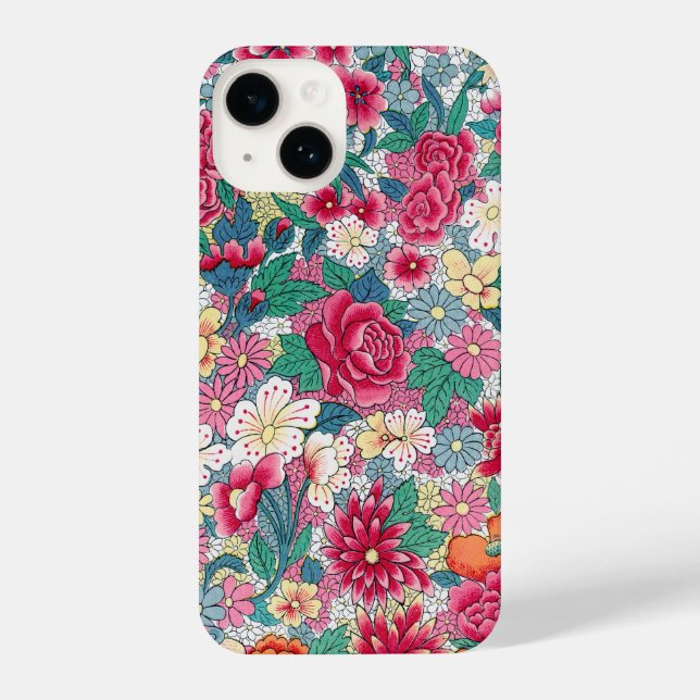 Colourful Chinese Floral Pattern iPhone Case (Back)