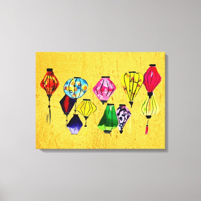 Colourful Chinese lanterns art Canvas Print (Front)