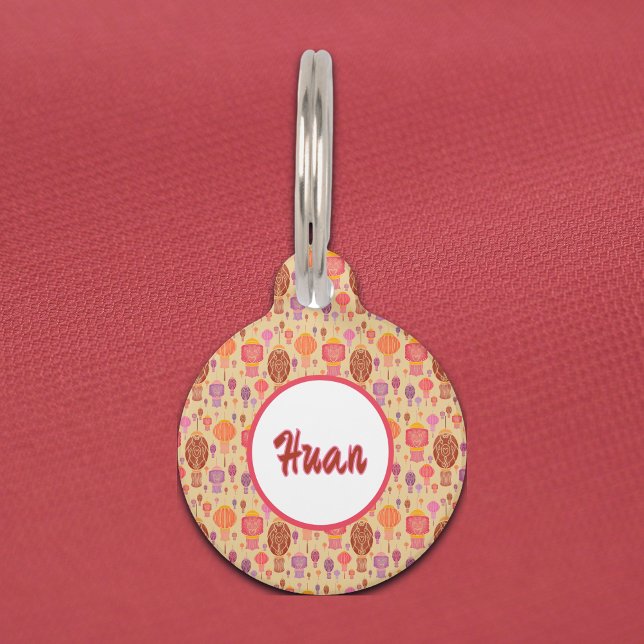 Colourful Chinese Lanterns Pet Tag (Creator Uploaded)