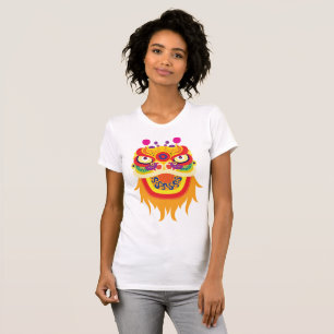 Colourful Chinese Lion Dance Head T-Shirt