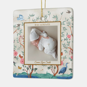 Colourful Chinoiserie with Picture Frame  Ceramic Ornament