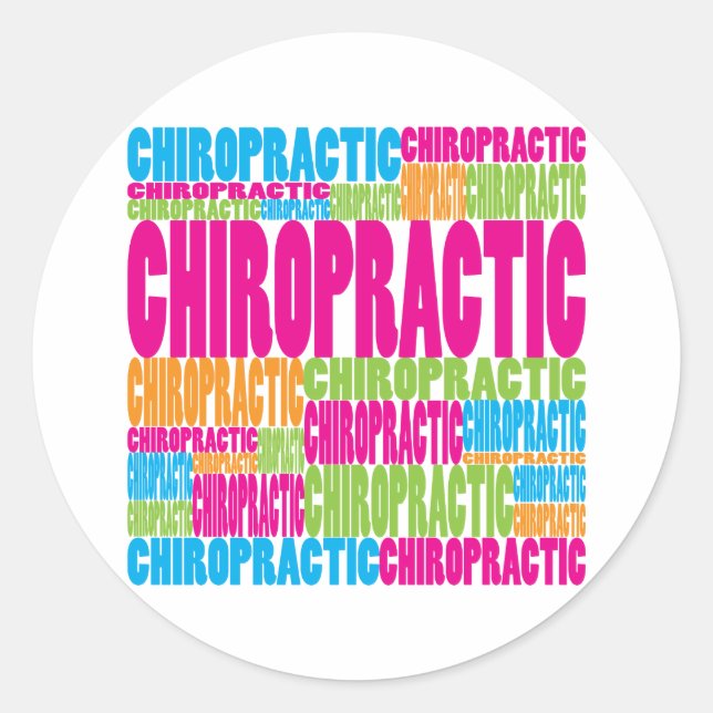 Colourful Chiropractic Classic Round Sticker (Front)