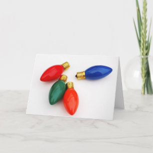 Colourful Chistmas Bulbs on White, A Christmas Car Holiday Card