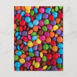 Colourful Chocolate Candy Postcard