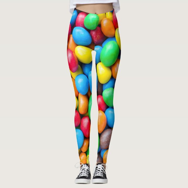 Colourful Chocolate Coated Sweets Leggings (Front)