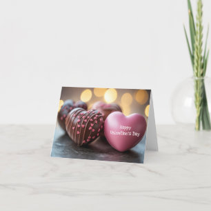Colourful Chocolate Hearts Valentine's Greeting Card