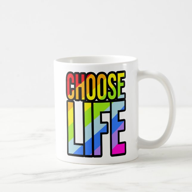 Colourful choose life 80's retro style mug (Right)