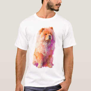 Colourful Chow Chow Watercolor Painting Men T-Shirt