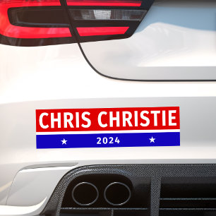 Colourful Chris Christie 2024 Election Vote Bumper Sticker