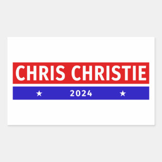 Colourful Chris Christie 2024 Election Vote Rectangular Sticker