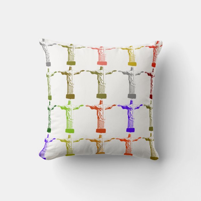 colourful Christ the Redeemer Cushion (Front)