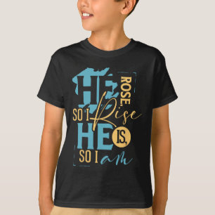 Colourful Christian Easter Resurrection He Rose T-Shirt