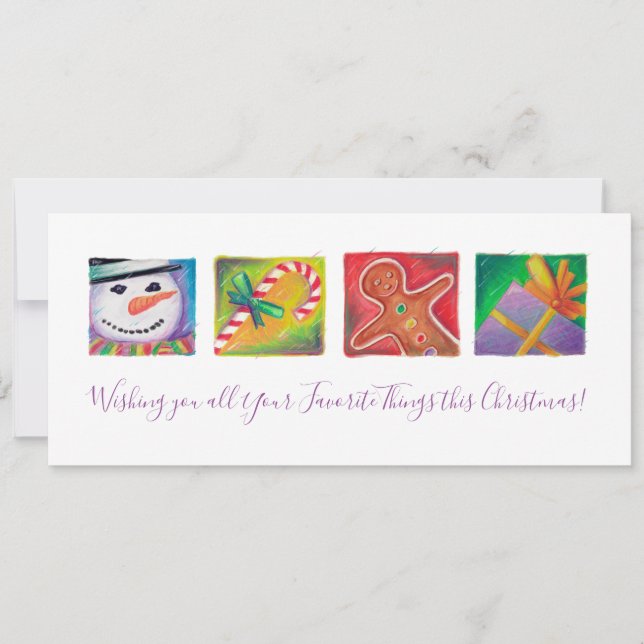 Colourful Christmas - All Your Favourite Things Fu Holiday Card (Front)