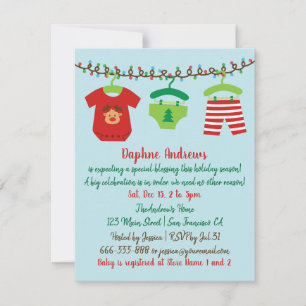 Colourful Christmas Baby Shower Party Invitations