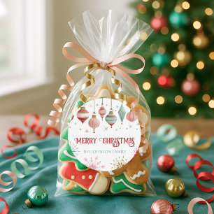 Colourful Christmas Baking  Classic Round Sticker