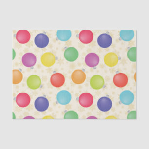 Colourful Christmas balls,Gold Snowflakes Tissue Paper