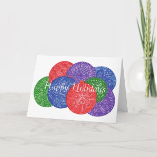 Colourful Christmas balls greeting cards
