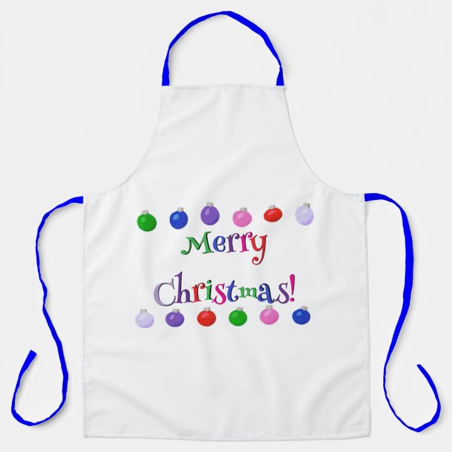 Colourful Christmas Balls Merry Christmas aprons (Front)