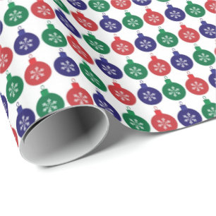 Colourful Christmas Bauble Pattern  Wrapping Paper