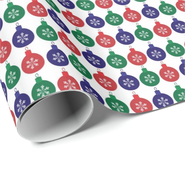 Colourful Christmas Bauble Pattern  Wrapping Paper (Roll Corner)