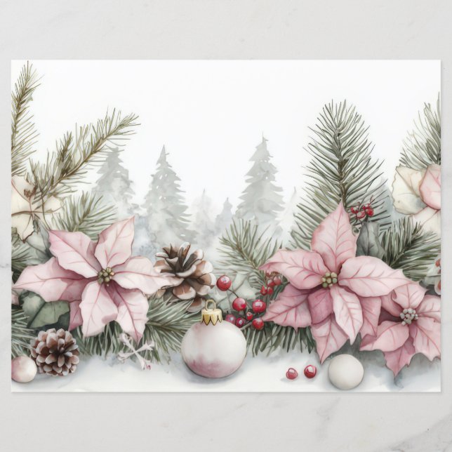 Colourful Christmas Baubles and Flowers  (Front)