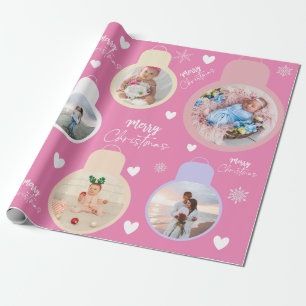 Colourful Christmas Bell Custom Name Ornaments Pin Wrapping Paper