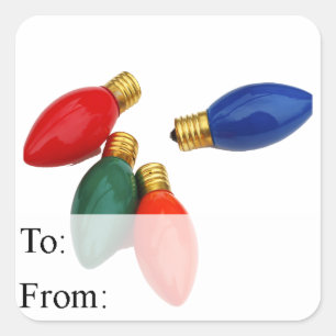 Colourful Christmas Bulbs Gift Tag