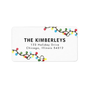 Colourful Christmas Bulbs Holiday Return Address Label