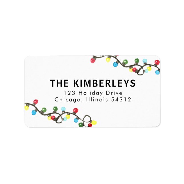 Colourful Christmas Bulbs Holiday Return Address Label (Front)