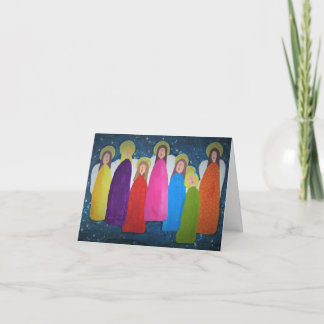 Colourful Christmas Choir of Angels Card