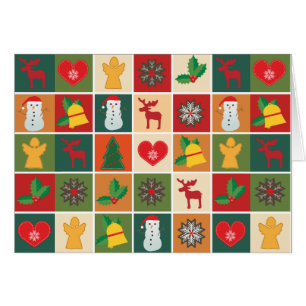 Colourful Christmas Collage Greeting Card